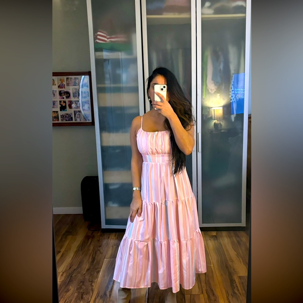 Pink Striped Maxi Dress